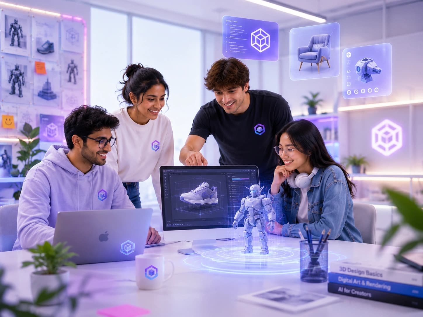Outbaksho team collaborating on a 3D project